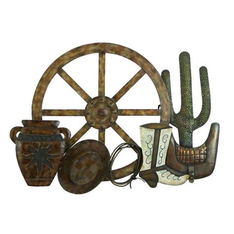 vintage rope box metal cowboy western round metal|Amazon.com: Western Metal Wall Decor.